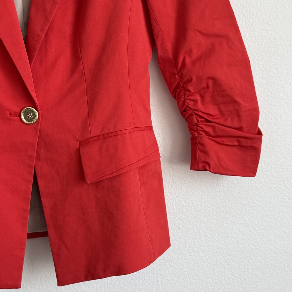 Y2K Bebe High Risk Red Blazer Single Button Office Siren Power Dressing Business - Picture 4 of 8